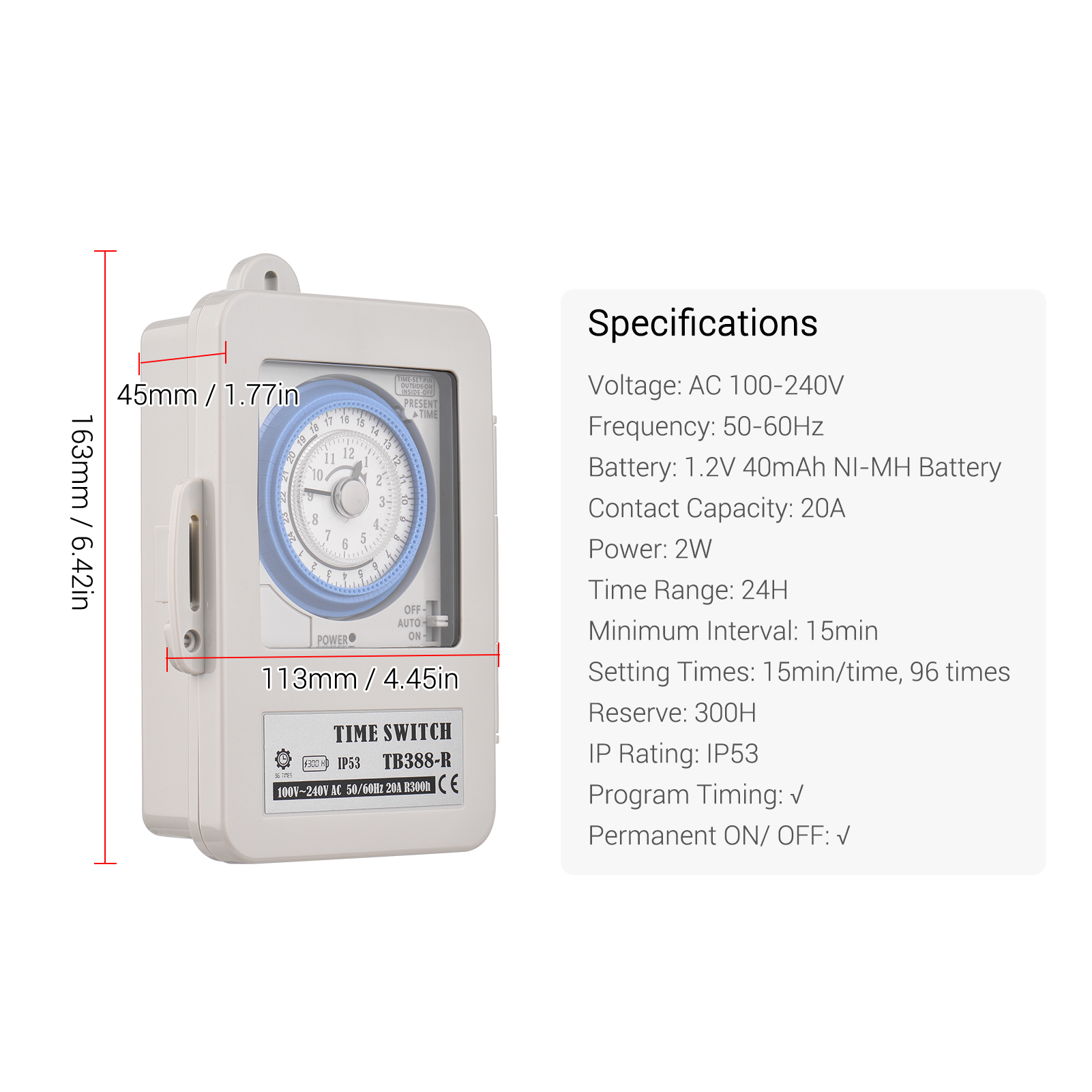 Best price for Mechanical 24h Timer Switch IP53 Rating Programmable ...