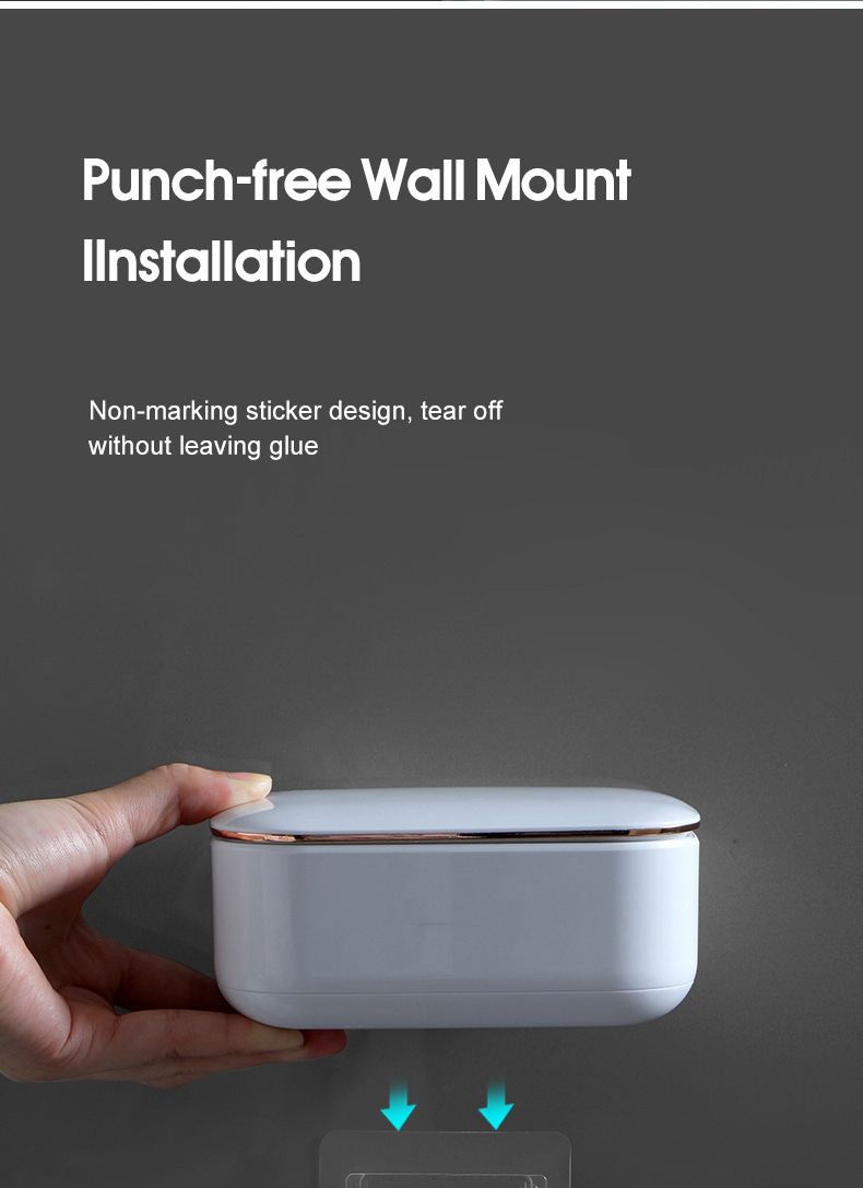 Wall Mounted Soap Holder Drain Water Tray Storage Soap Box With Lid Toilet Shower Bathroom Soap Dish For