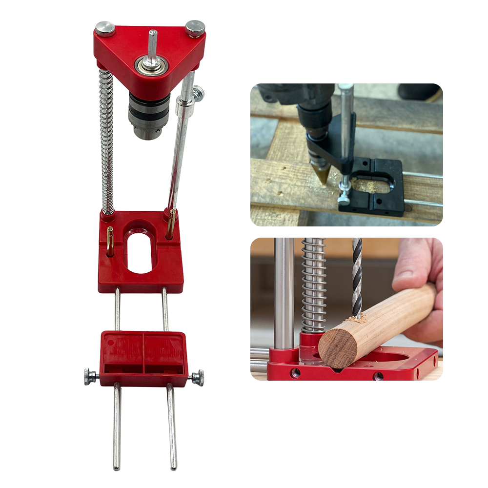 Woodworking Drill Locator Adjustable Punch Locator Mini Bench Drill Press Woodworking Drilling Locator Guider For Home Tool Kit