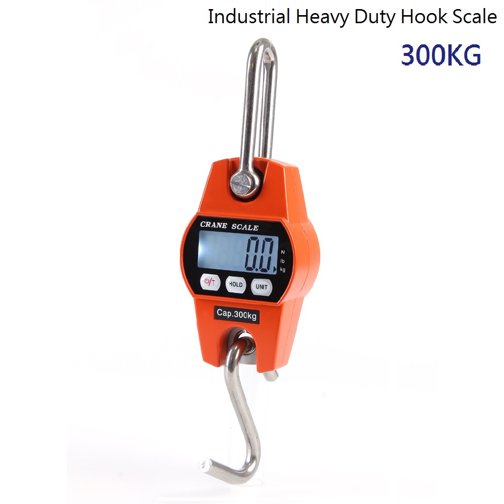 LCD Digital Hanging Scale 300kg Portable Industrial Electronic Heavy Duty Weight Hook Crane Hanging Scale Hanging Hook Scales