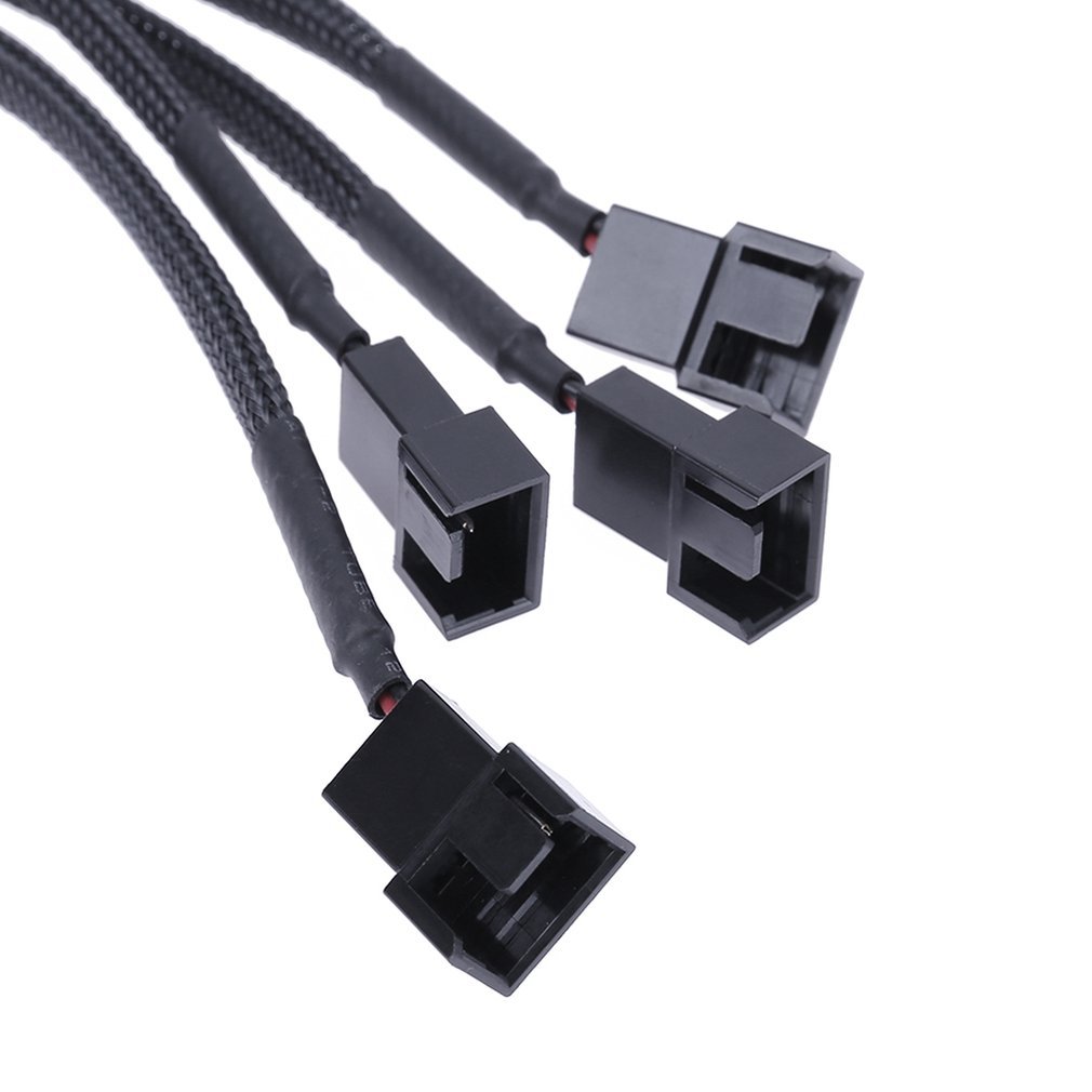 Computer Fan 1/4 Adapter Cable 4pin IDE Molex to 4-Port 3Pin/4Pin Power Supply Plug Cooler Cooling Fan Adapter Power Cable Splitter for PC Computer Case