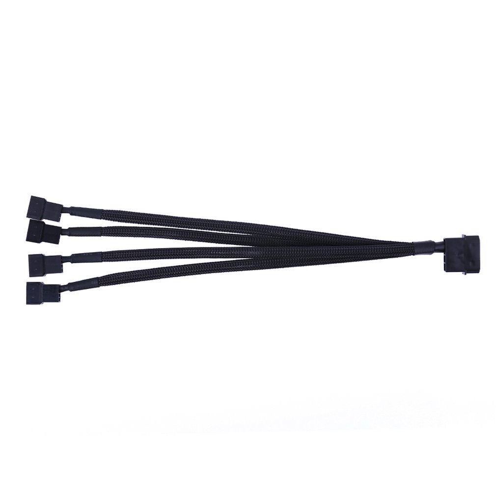 Computer Fan 1/4 Adapter Cable 4pin IDE Molex to 4-Port 3Pin/4Pin Power Supply Plug Cooler Cooling Fan Adapter Power Cable Splitter for PC Computer Case