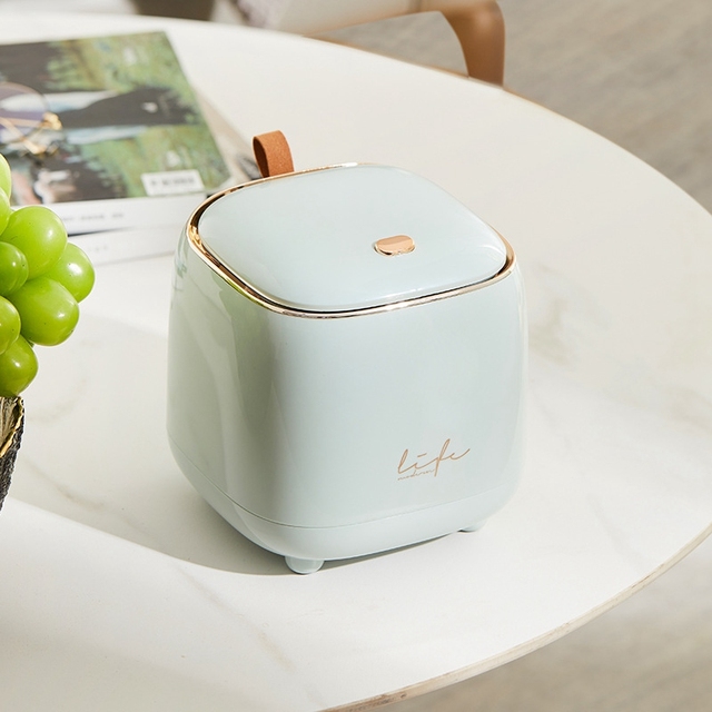 Mini Small Waste Bin Desktop Garbage Trash Can Plastic Home Office Table Trash Can Dustbin Basket Household Sundries Barrel Box