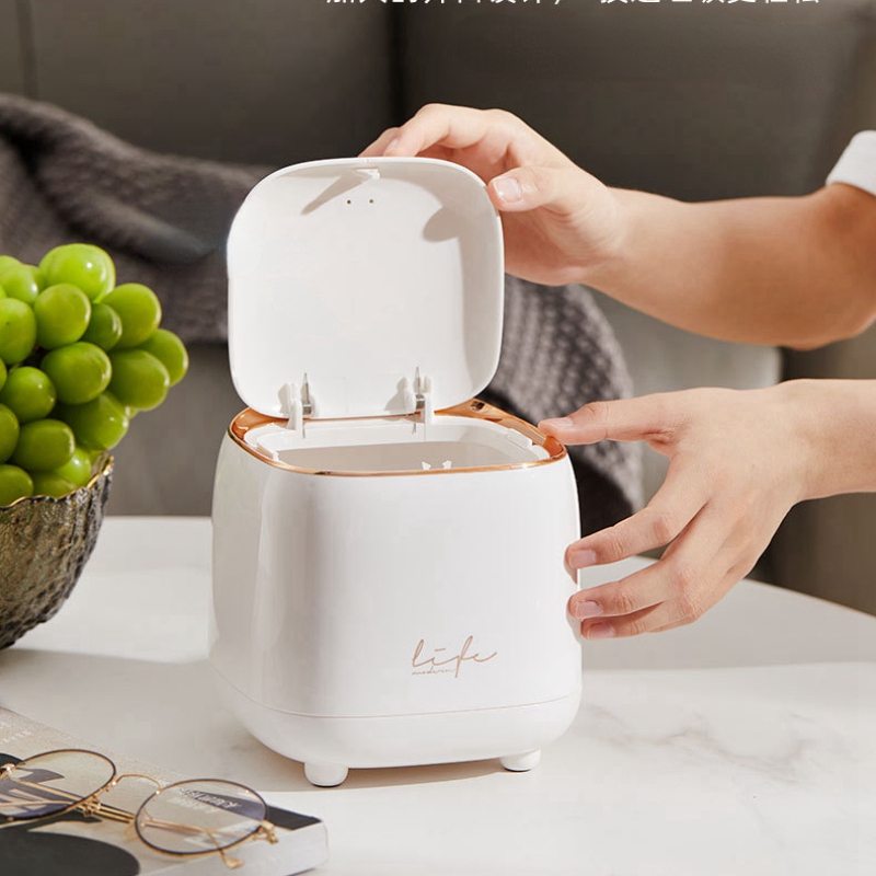 Mini Small Waste Bin Desktop Garbage Trash Can Plastic Home Office Table Trash Can Dustbin Basket Household Sundries Barrel Box