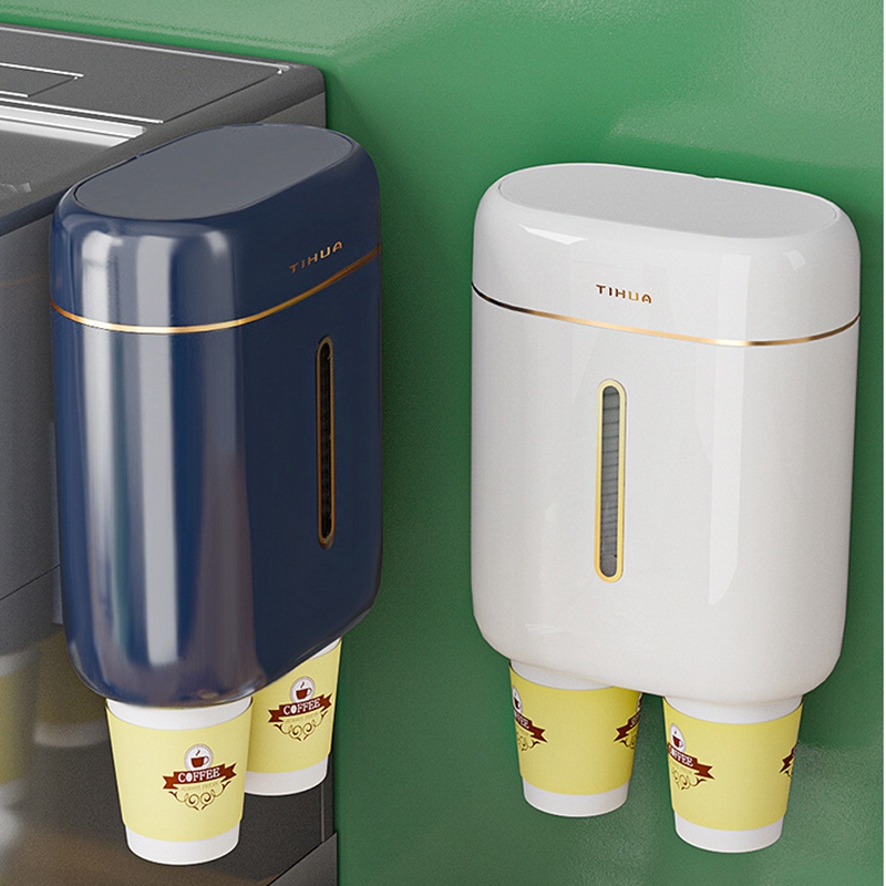 Disposable Paper Cups Dispenser Plastic Cup Holder for Water Dispenser Wall Mounted Automatic Cup Storage Rack Cups Container