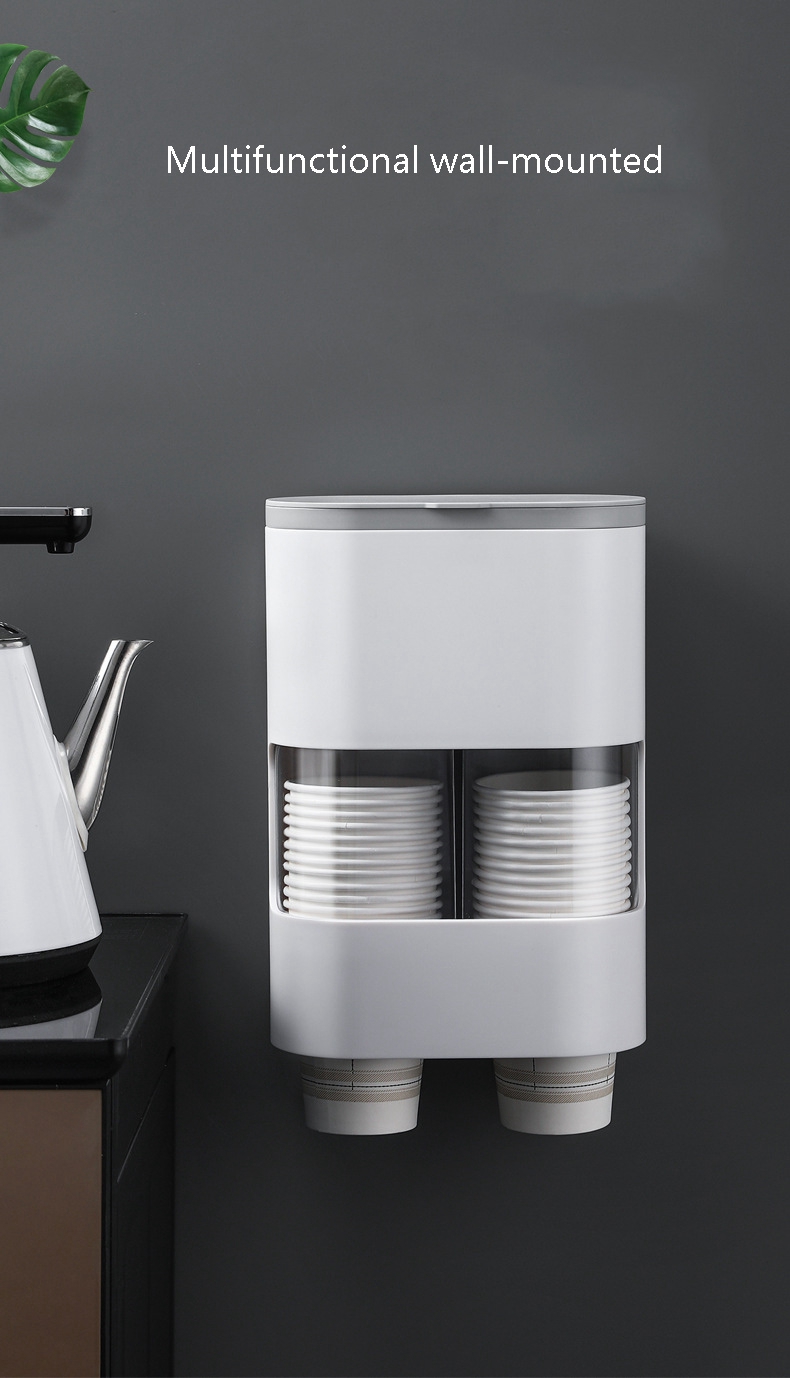Water Dispenser Cup Holder Disposable Cups Paper Frame Automatically Take a Cup of Beverage Holder Wall-Mountable  Storage  Rack