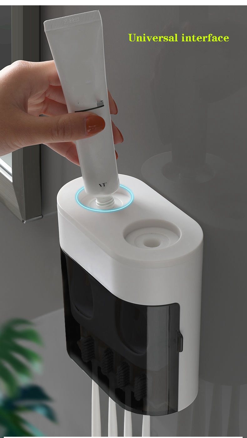 Wall Mount Automatic Toothpaste Squeezer Multifunction Toothpaste Dispenser Double a toothpaste squeezer Toothbrush Holder Tool
