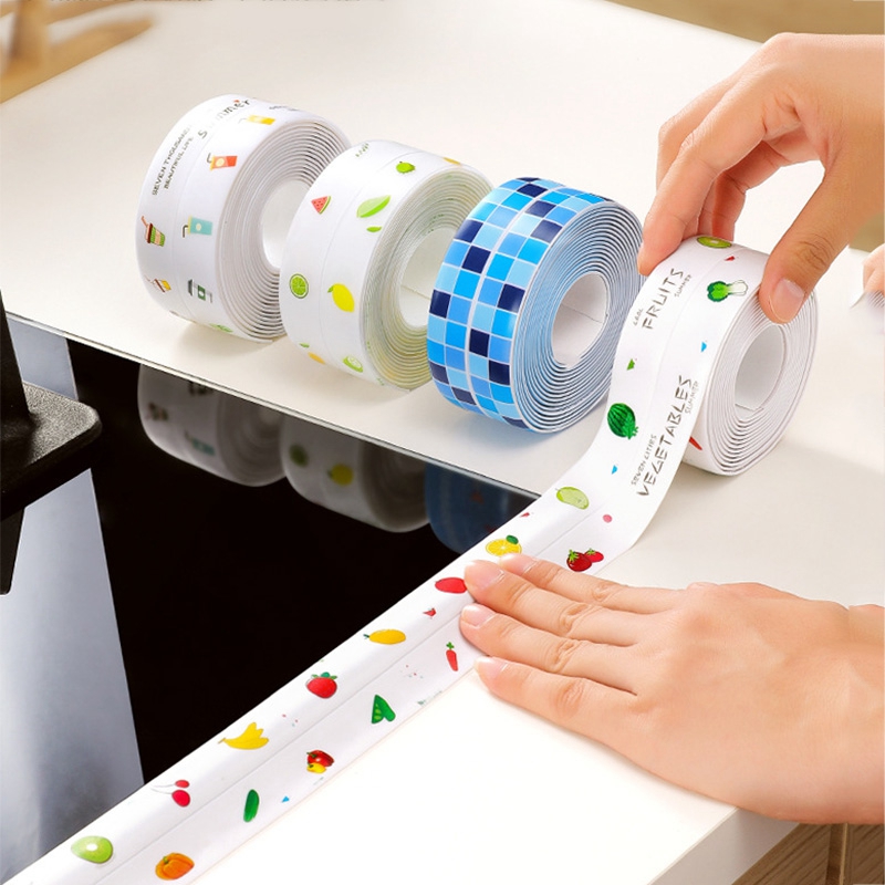 Kitchen Sink Waterproof Sticker Anti-mold Waterproof Tape Bathroom Countertop Toilet Gap Self-Adhesive Seam Stickers