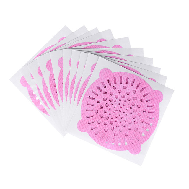 10PC Disposable Bathroom Kitchen Floor Drain Sticker Hair Filter Waste Sink Strainer Non-woven fabric Cleaning Paper