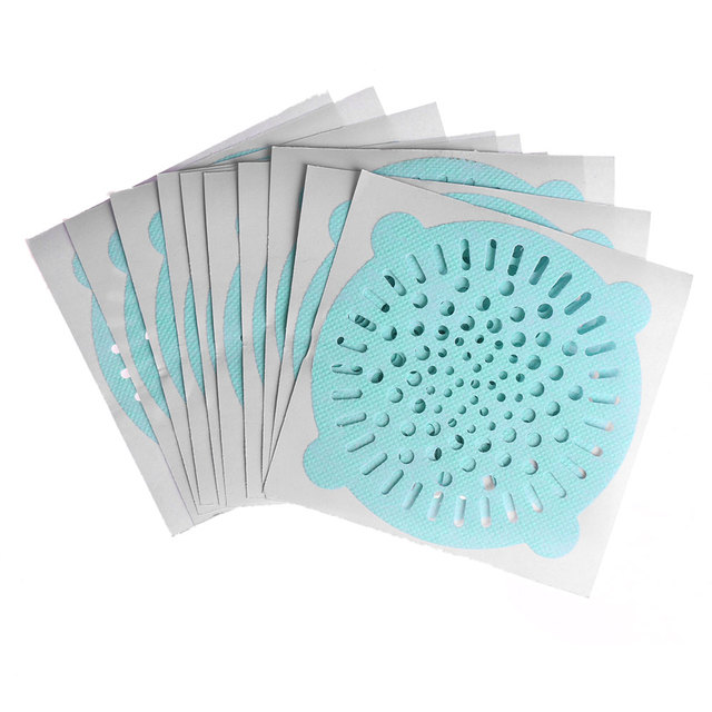 10PC Disposable Bathroom Kitchen Floor Drain Sticker Hair Filter Waste Sink Strainer Non-woven fabric Cleaning Paper