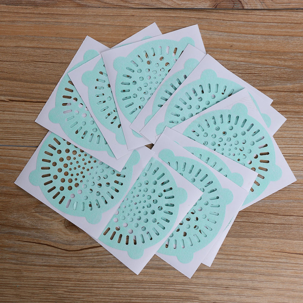 10PC Disposable Bathroom Kitchen Floor Drain Sticker Hair Filter Waste Sink Strainer Non-woven fabric Cleaning Paper
