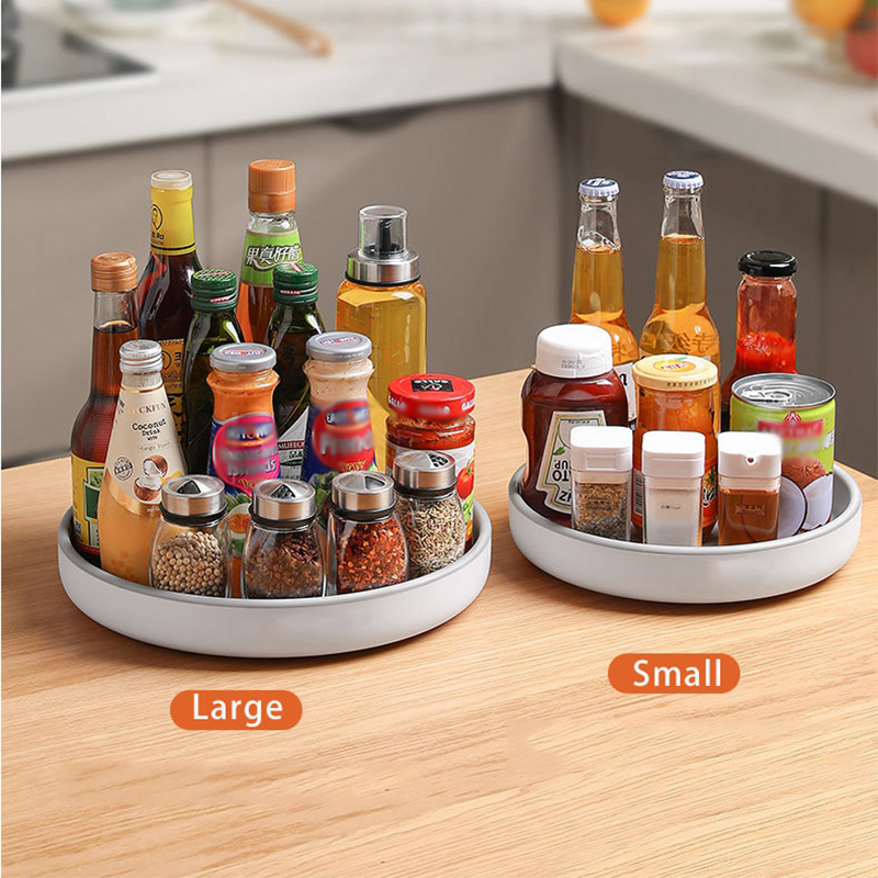 360 Rotating Storage Rack Multifunctional Seasoning Organizer Shelf Oilproof Non-Slip Kitchen Supplies Holder For Home