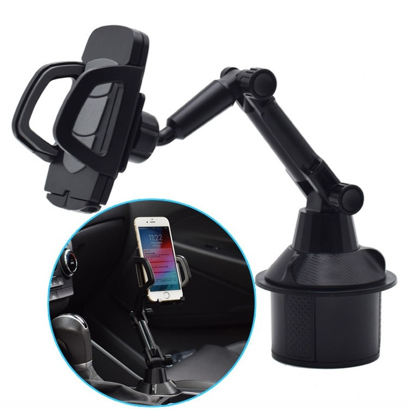 Car Inner Center Console Adjustable Angle Car Cup Holder Cellphone Mount Stand Cradle for Mobile Phones Car Cup Dual Phone and Pad Adjustment Holder