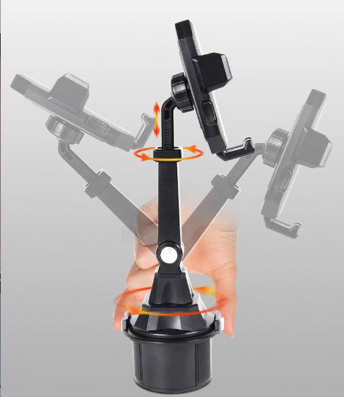 Car Inner Center Console Adjustable Angle Car Cup Holder Cellphone Mount Stand Cradle for Mobile Phones Car Cup Dual Phone and Pad Adjustment Holder