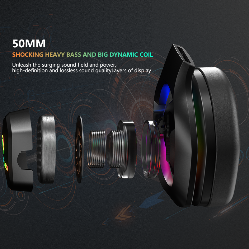 Noise Cancelling Headphones Subwoofer Luminous Band Microphone Gaming Headphones Suitable For Computer Notebook Playstation