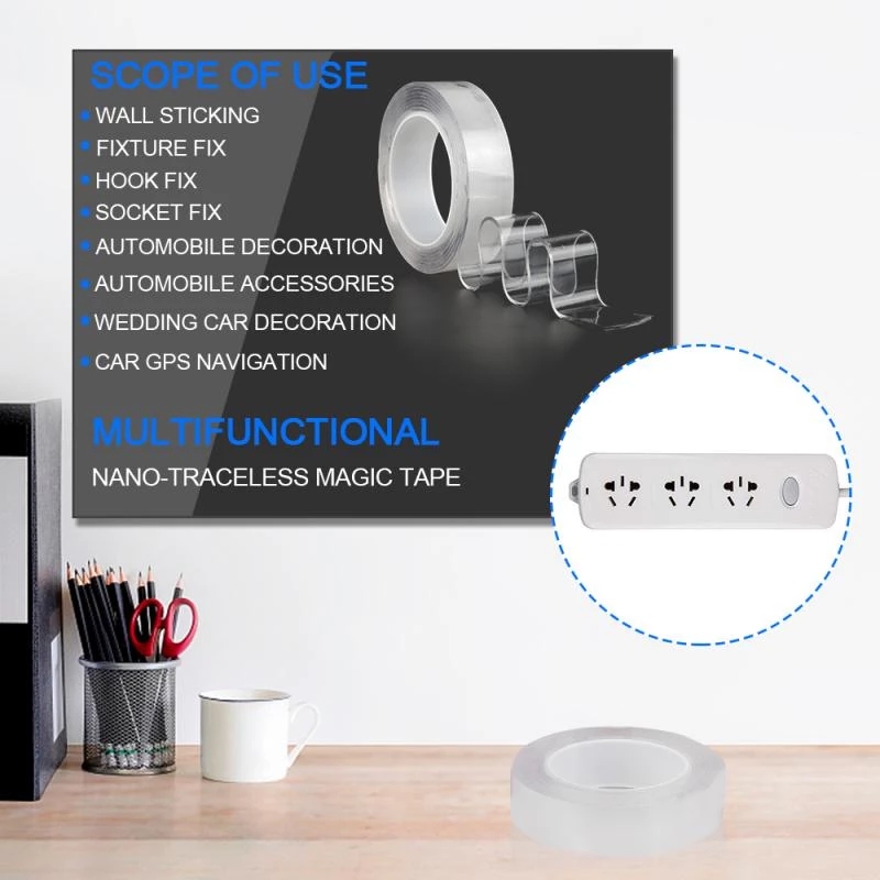 1M Nano Tape Bathroom Kitchen Waterproof and Mildew Proof Tape Sink Bathtub Strong Self Adhesive Double Sided Tapes