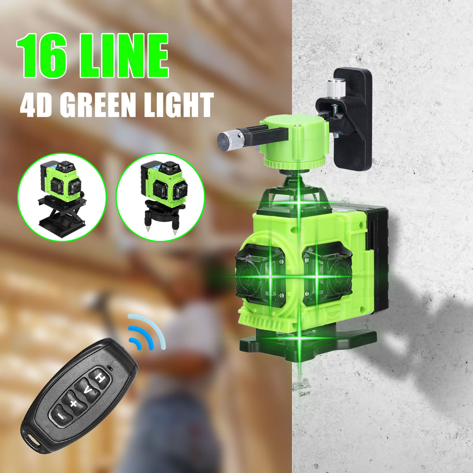 16 Lines Laser Level 3° Self-leveling Function Leveling Tool Omnidirectional Ground Wall Sticker Home Improvement Laser Level