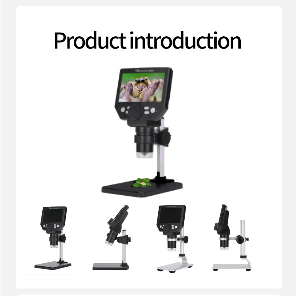 Microscope G1000 Digital Microscope for Soldering 4.3 Inch Large Base LCD Display 8MP 1-1000X Continuous Amplification Magnifier