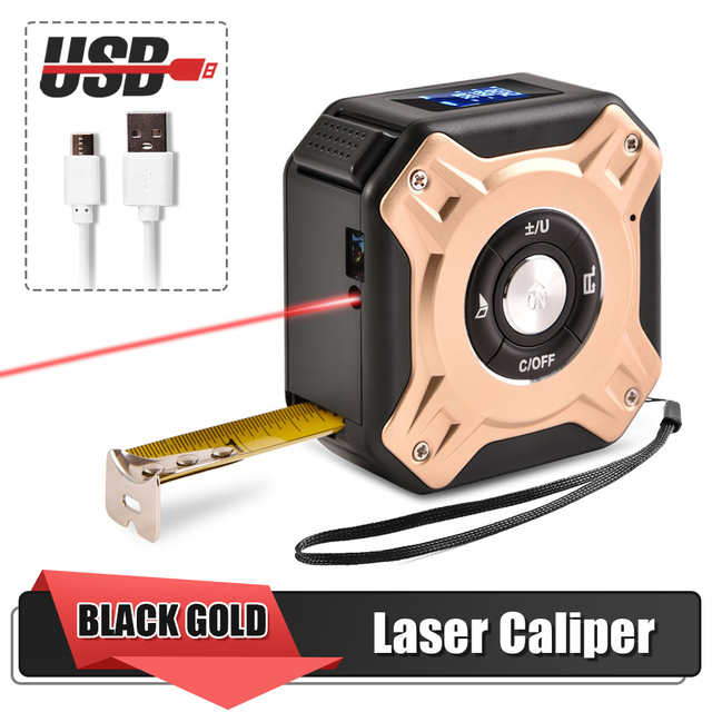 New 80M Laser Tape Measure Distance Meter Stainless Digital Retractable Roll Cord Rangefinder Woodworking Laser Measuring Tool