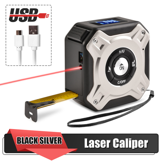 New 80M Laser Tape Measure Distance Meter Stainless Digital Retractable Roll Cord Rangefinder Woodworking Laser Measuring Tool