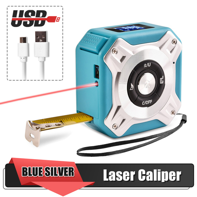 New 80M Laser Tape Measure Distance Meter Stainless Digital Retractable Roll Cord Rangefinder Woodworking Laser Measuring Tool