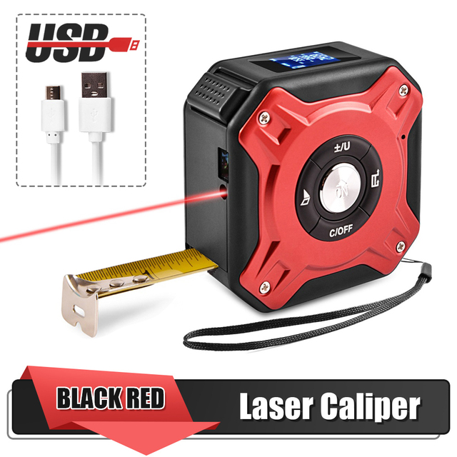 New 80M Laser Tape Measure Distance Meter Stainless Digital Retractable Roll Cord Rangefinder Woodworking Laser Measuring Tool