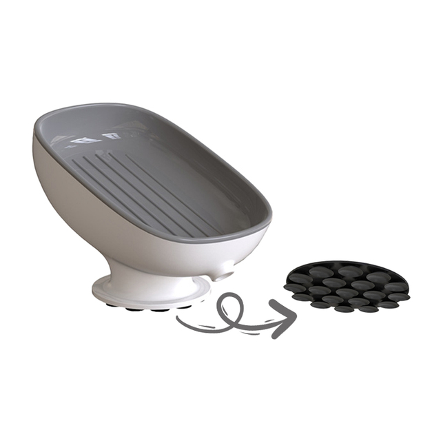 Bathroom Soap Dishes Holder with Super Suction Cup Self Draining Water Soap Container for Bathroom Kitchen Accessories