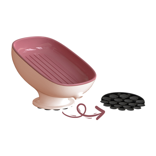 Bathroom Soap Dishes Holder with Super Suction Cup Self Draining Water Soap Container for Bathroom Kitchen Accessories