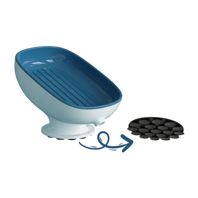Bathroom Soap Dishes Holder with Super Suction Cup Self Draining Water Soap Container for Bathroom Kitchen Accessories