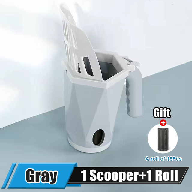 Cat Litter Scooper Large Capacity Built-in Poop Bag Cats Shovel Kitty Self-Cleaning For Toilet Tray Box Clean Tool Pet Supplies