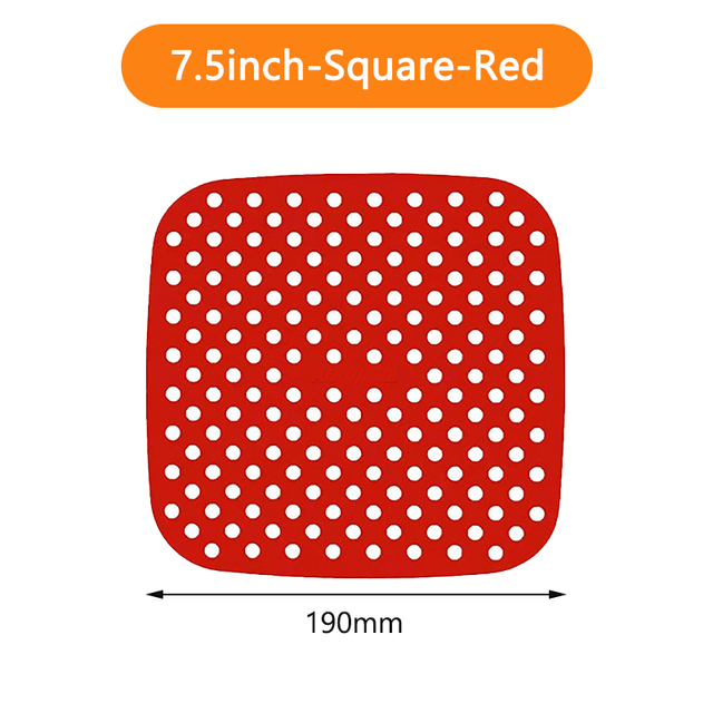 Reusable Silicone Air Fryer Liners Non-Stick Round Square Air Fryer Liner Mats for Kitchen Cooking with 100PCS Disposable Gloves
