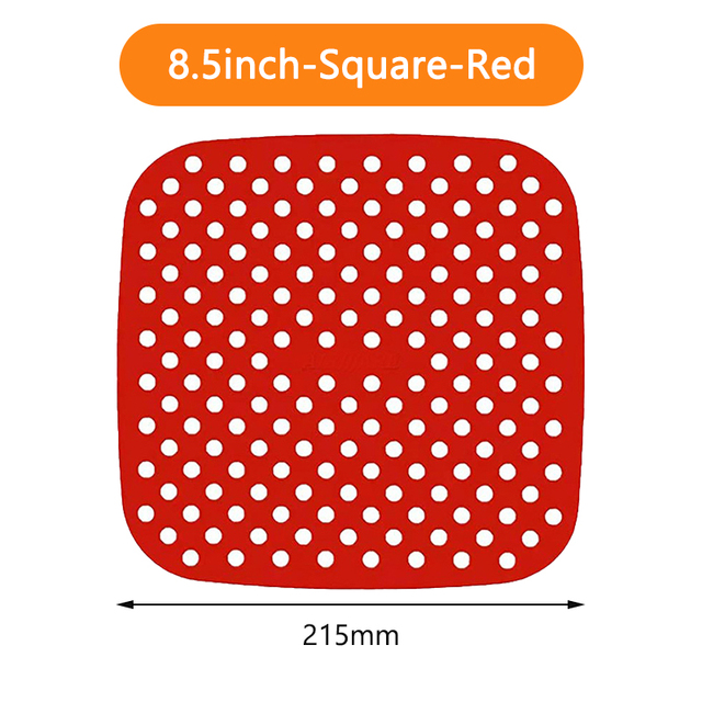 Reusable Silicone Air Fryer Liners Non-Stick Round Square Air Fryer Liner Mats for Kitchen Cooking with 100PCS Disposable Gloves