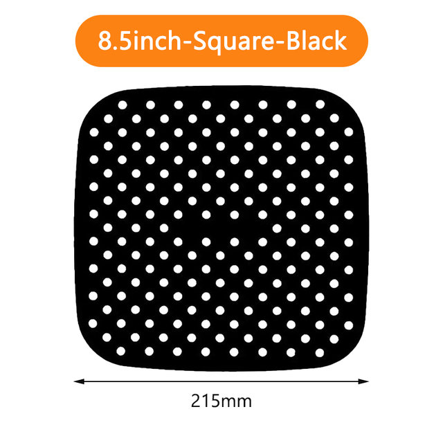 Reusable Silicone Air Fryer Liners Non-Stick Round Square Air Fryer Liner Mats for Kitchen Cooking with 100PCS Disposable Gloves