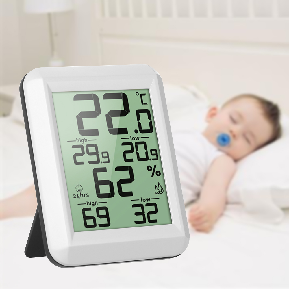 Mini LCD Digital Indoor Thermometer Hygrometer Room °C/°F Temperature Humidity Monitor Gauge Thermo-Hygrometer with Back Stand