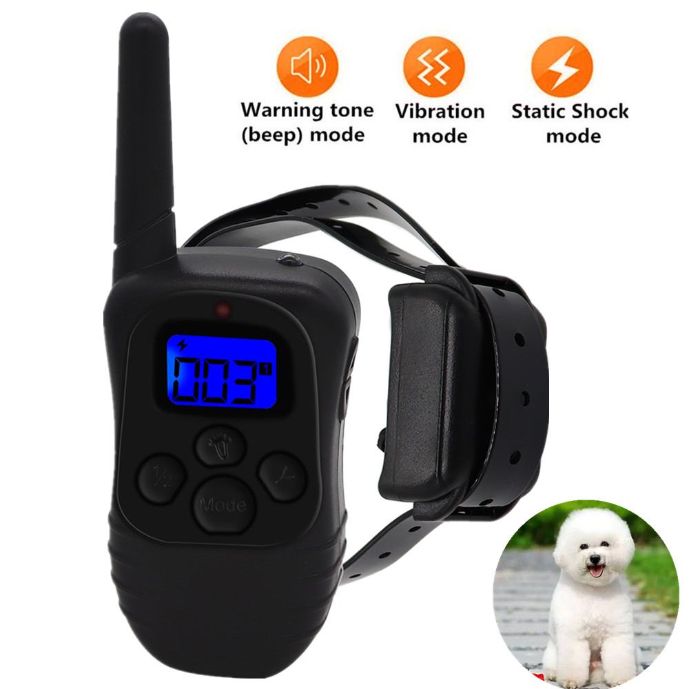 998DB Remote Electric Dog Collar 300M Waterproof Rechargeable Trainer E-Collar With 3 Training Modes Static Vibration Beep