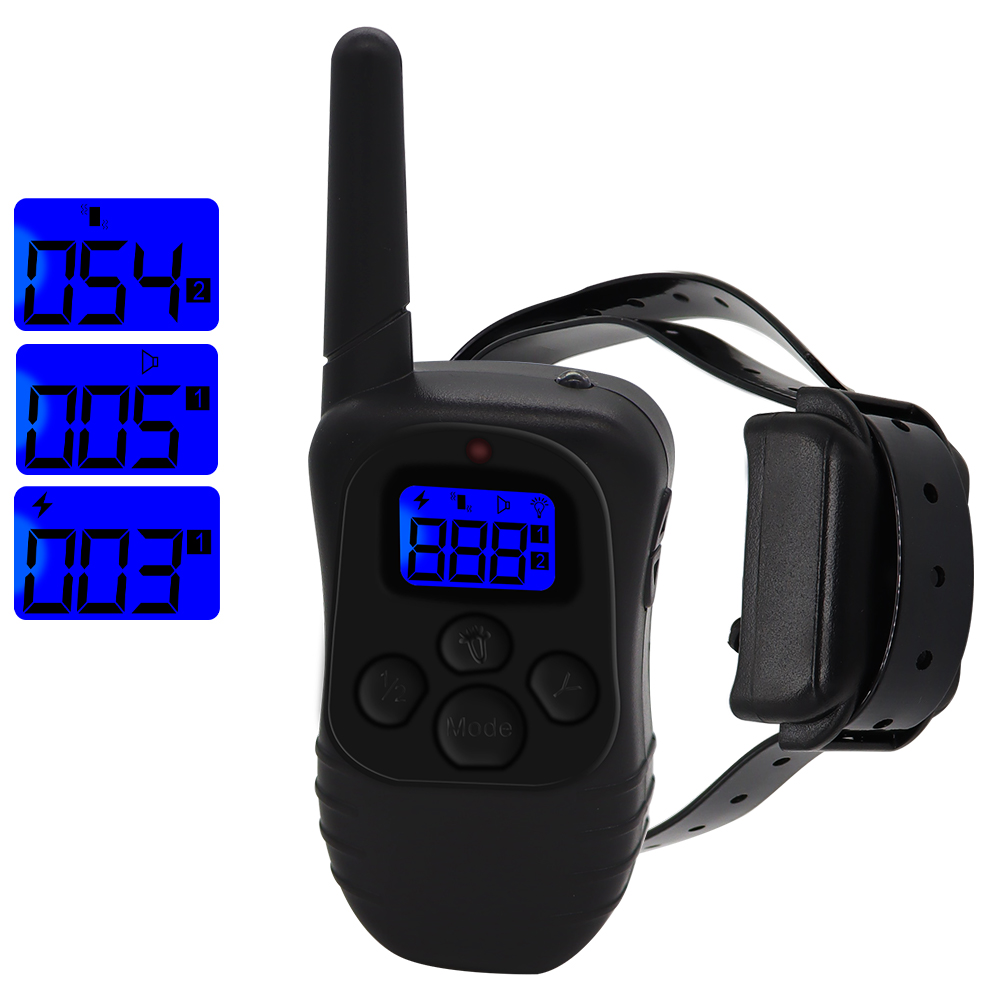 998DB Remote Electric Dog Collar 300M Waterproof Rechargeable Trainer E-Collar With 3 Training Modes Static Vibration Beep