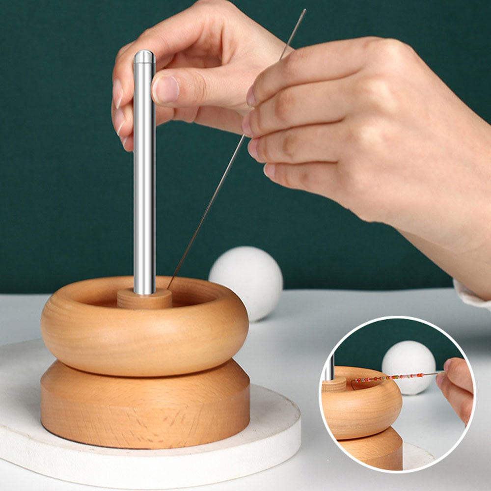 Manual Wood Spinner Bead String Quickly Stringing Bowl Wooden Crafts Loader Pearls Rosary Scattered Beads Twine Tools