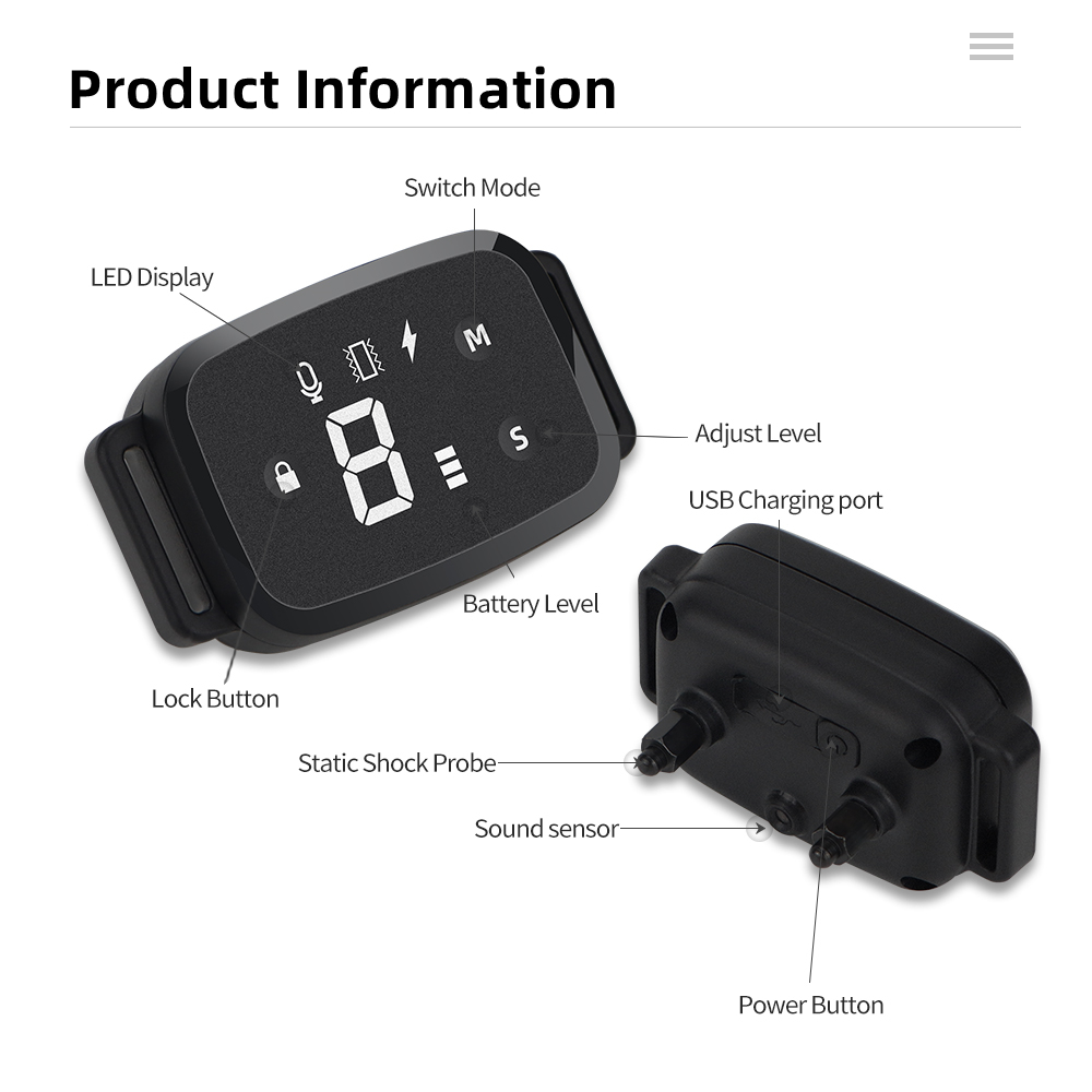 Pet Dog Training Collar Ultrasonic Intelligent Electric Stop Barking Collars USB Rechargeable IP67 Waterproof Anti Bark for Dogs