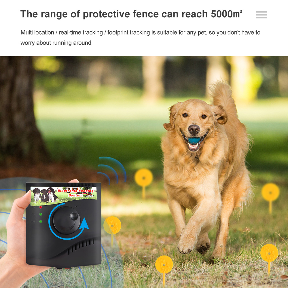 Upgraded Electronic Pet Fence System W227 In-ground Dog Training Collar Waterproof Rechargeable Pet Containment System for dogs