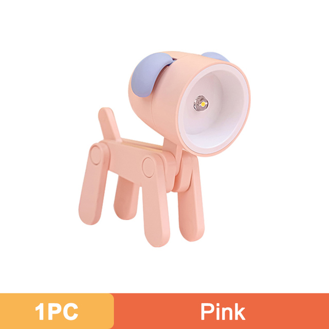 Mini LED Desk Lamps Foldable Cute Puppy Shape Night Lights Creative Atmosphere Light for Kids Bedroom Desktop Decoration