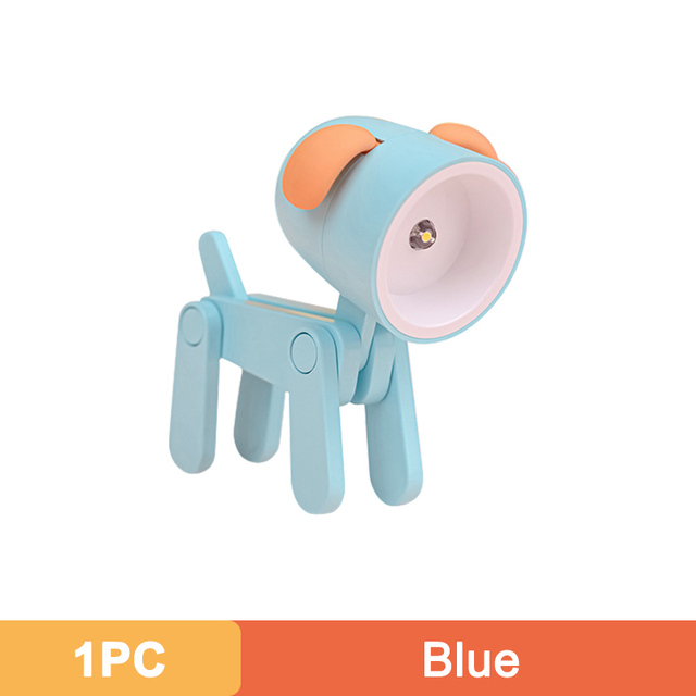 Mini LED Desk Lamps Foldable Cute Puppy Shape Night Lights Creative Atmosphere Light for Kids Bedroom Desktop Decoration