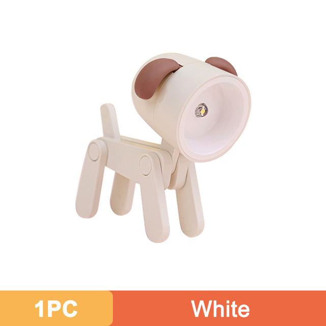 Mini LED Desk Lamps Foldable Cute Puppy Shape Night Lights Creative Atmosphere Light for Kids Bedroom Desktop Decoration