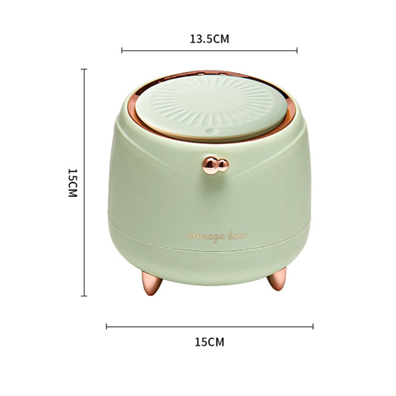 Desktop Trash Can mini Light Luxury Press Desktop Trash Can Double-layer Coffee Table Bomb Cover Desktop Small Storage Bucket