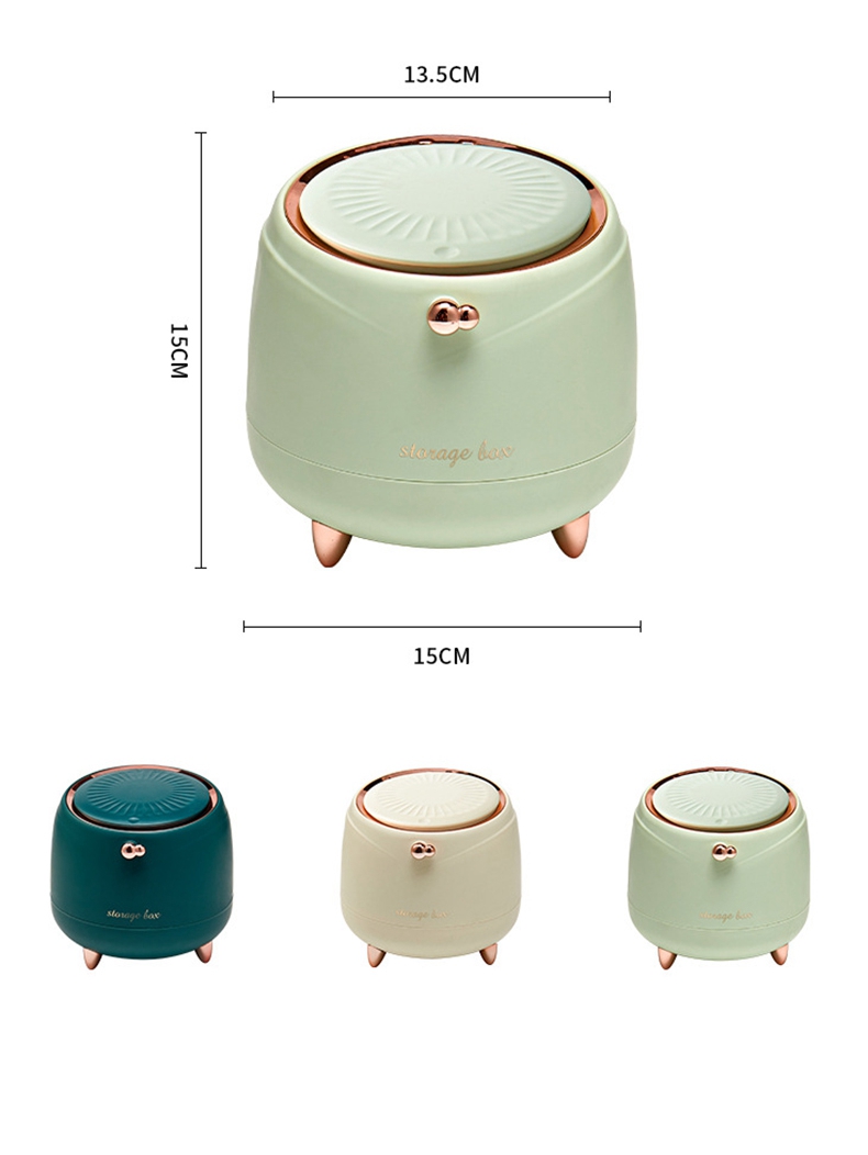 Desktop Trash Can mini Light Luxury Press Desktop Trash Can Double-layer Coffee Table Bomb Cover Desktop Small Storage Bucket
