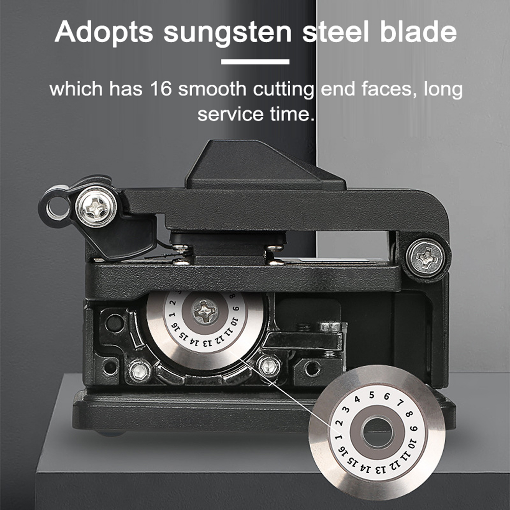 Fiber Cleaver Cable Cutting Tool FTTT Fiber Optic Cutter Sungsten Steel Blade Cleavers with 3in1 Fixture