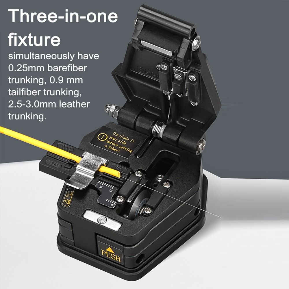 Fiber Cleaver Cable Cutting Tool FTTT Fiber Optic Cutter Sungsten Steel Blade Cleavers with 3in1 Fixture
