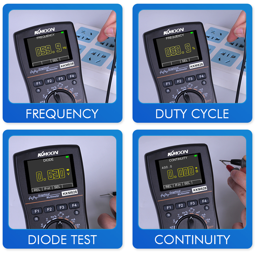KKmoon kkm828 High Clarity Intelligent Graphical Digital Oscilloscope Multimeter 2 in 1 with 2.4 Inches Color Screen