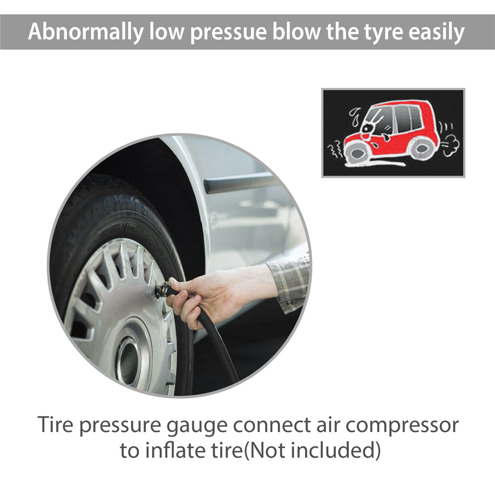 Digital Tire Pressure Gauge 0-200PSI Tire Infaltor Heavy Duty Air Compressor Accessories with LCD Diaplay Rubber Hose