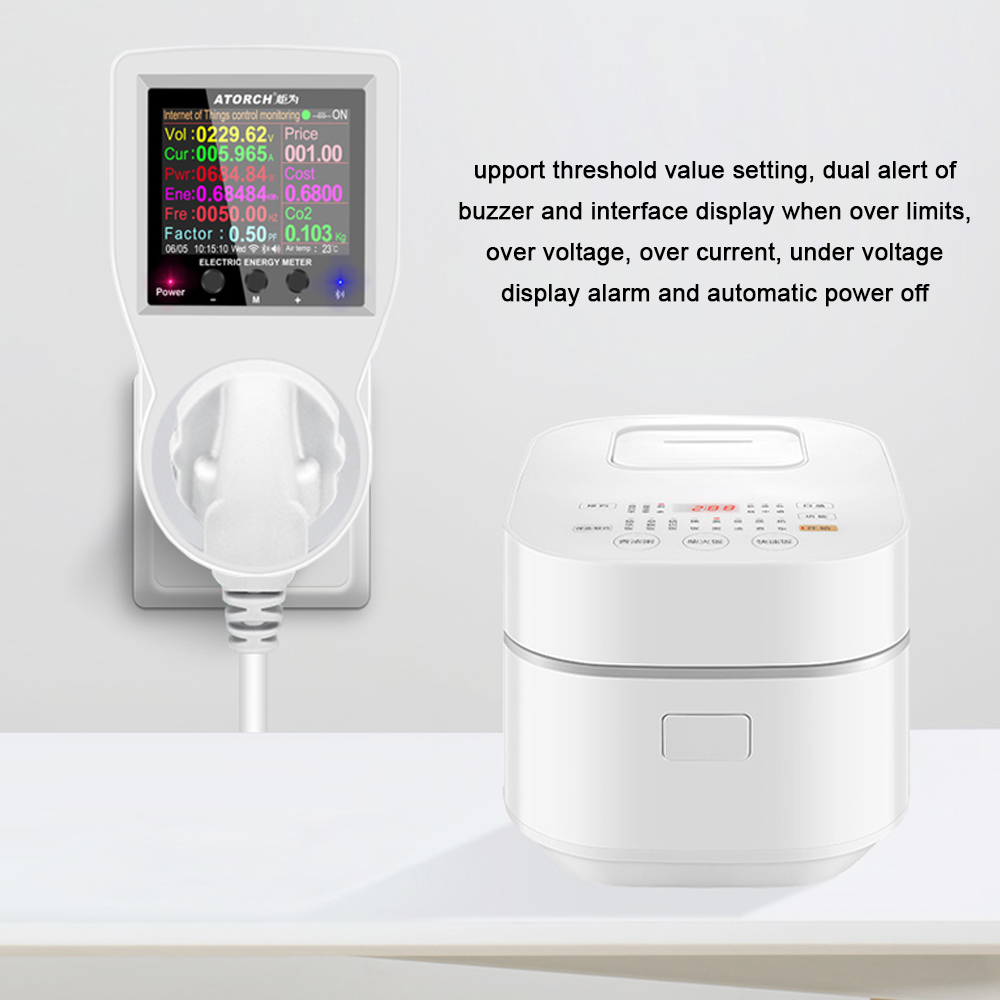 Tuya Wifi/BT Intelligent Power Socket Electricity Power Monitor Multi-energy Monitoring Meter APP Remote Controlling Device