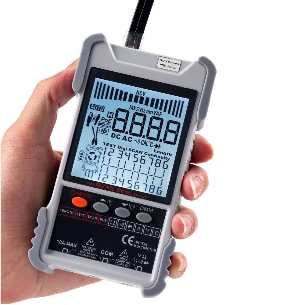 ET616 /ET618 Network Cable Tester Analogs Digital Search POE Test Cable Pairing Sensitivity Adjustable Network Cable Tester